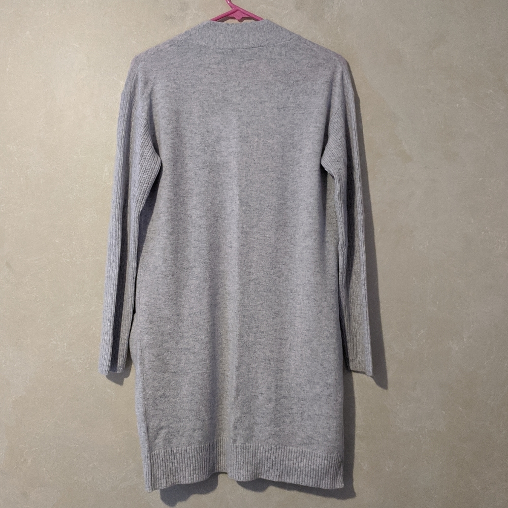 Theory Rib Sleeve Cashmere Cardigan Whale Gray - Picture 5 of 6